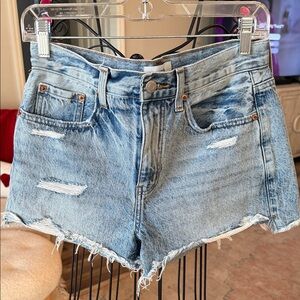 Pistola Light Blue Distressed Jean Shorts